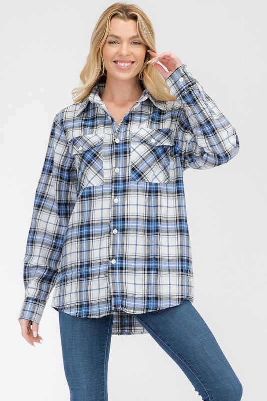 Women's Oversized Plaid Flannel Shirt