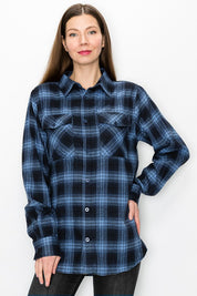 Women's Oversized Plaid Flannel Shirt