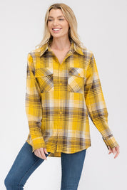 Women's Oversized Plaid Flannel Shirt