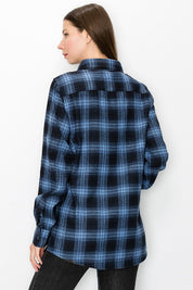 Women's Oversized Plaid Flannel Shirt