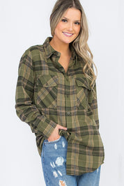 Women's Oversized Plaid Flannel Shirt