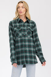 Women's Oversized Plaid Flannel Shirt