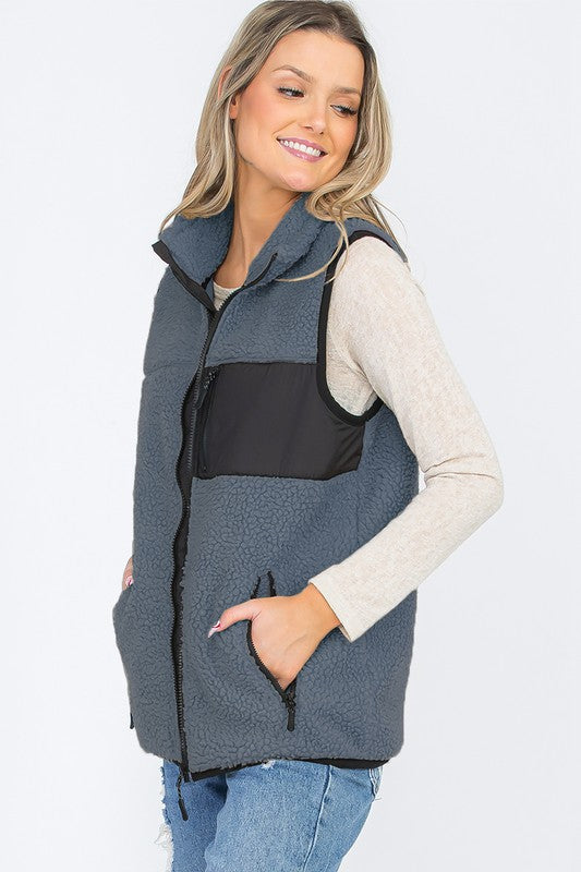 Unisex Sherpa Fleece Vest Top Jacket for All Seasons