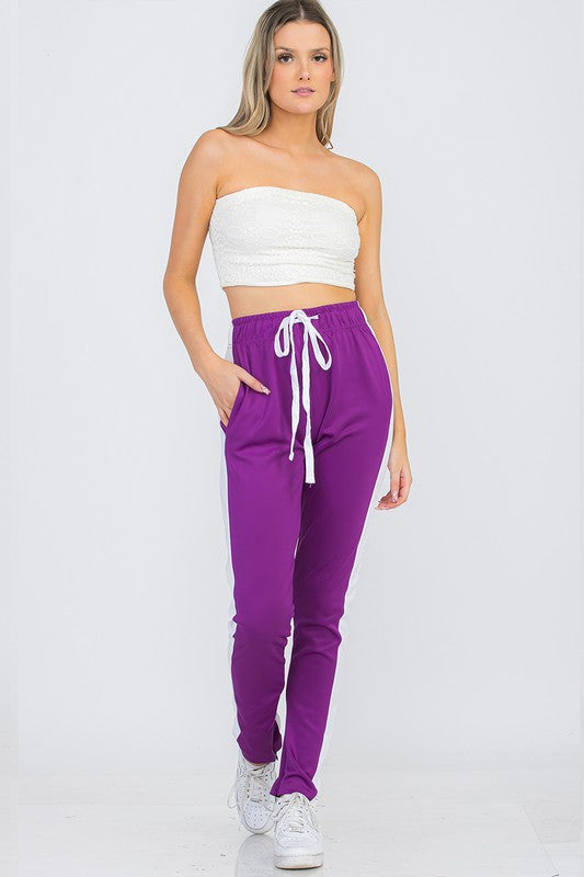 Unisex Track Pants with Single Stripe Design