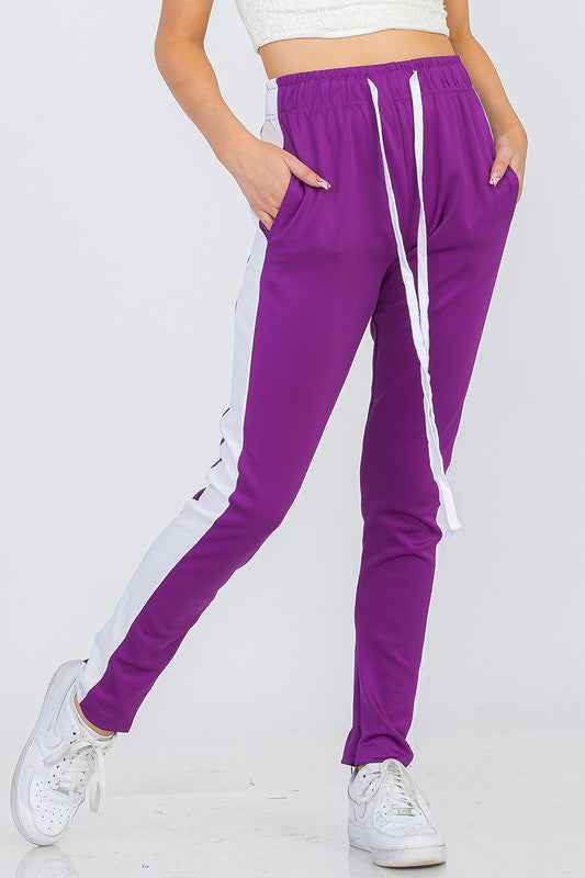 Unisex Track Pants with Single Stripe Design