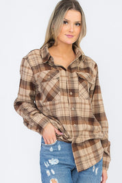 Men's Oversized Checker Plaid Flannel Shirt