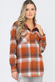 Men's Oversized Checker Plaid Flannel Shirt