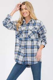 Men's Oversized Checker Plaid Flannel Shirt