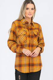 Men's Oversized Checker Plaid Flannel Shirt