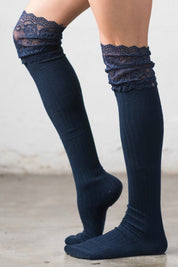 Women's Lace Topped Over the Knee Socks