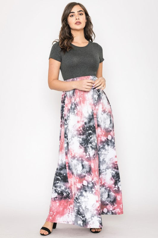 Women's Two Tone Tie Dye Maxi Dress