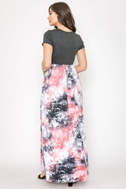 Women's Two Tone Tie Dye Maxi Dress