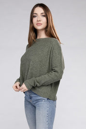 Women's Cozy Ribbed Dolman Long Sleeve Sweater