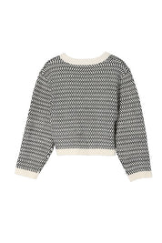 Women's Casual Herringbone Pattern Crew Neck Sweater