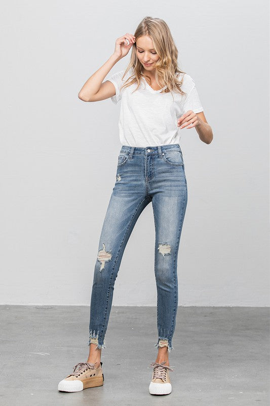 Women's High Stretch Mid Rise Skinny Jeans