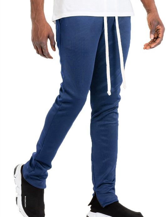 SOLID COLOR PLAIN BASIC TRACK PANTS