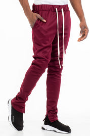 SOLID COLOR PLAIN BASIC TRACK PANTS