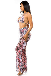 Women's Sexy Two-Piece Summer Suit with Mesh Design