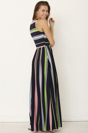 Multi stripe Rainbow Maxi Dress