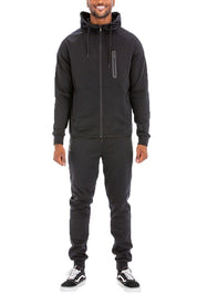 Men's Full Zip Track Set with Elastic Waist Pants