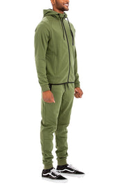 Men's Full Zip Track Set with Elastic Waist Pants