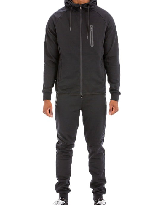 Men's Full Zip Track Set with Elastic Waist Pants