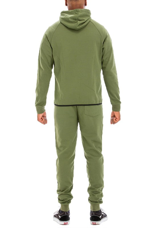 Men's Full Zip Track Set with Elastic Waist Pants