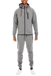 Men's Full Zip Track Set with Elastic Waist Pants