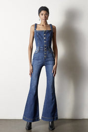 Women's Regular Fit Flare Denim Overalls