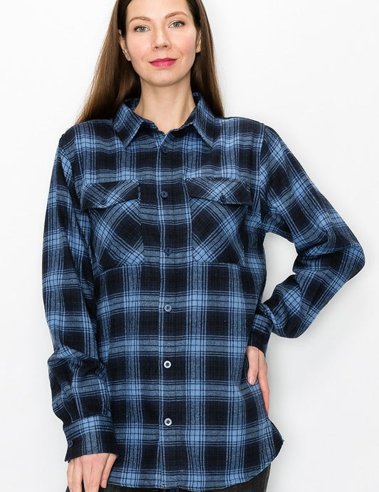 Men's Regular Fit Checkerboard Flannel Long Sleeve Shirt