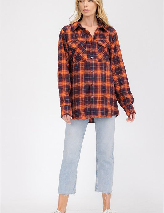 Men's Regular Fit Checker Plaid Flannel Shirt