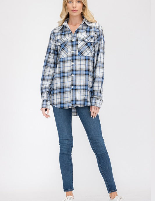 Men's Regular Fit Checker Plaid Flannel Shirt