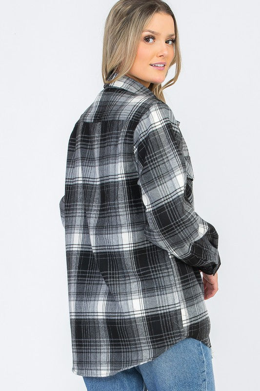 Men's Regular Fit Checker Plaid Flannel Shirt