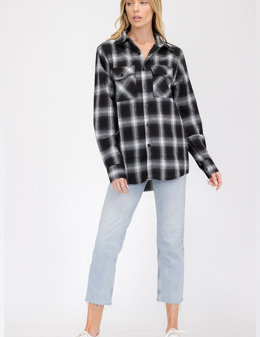 Men's Regular Fit Checker Plaid Flannel Shirt