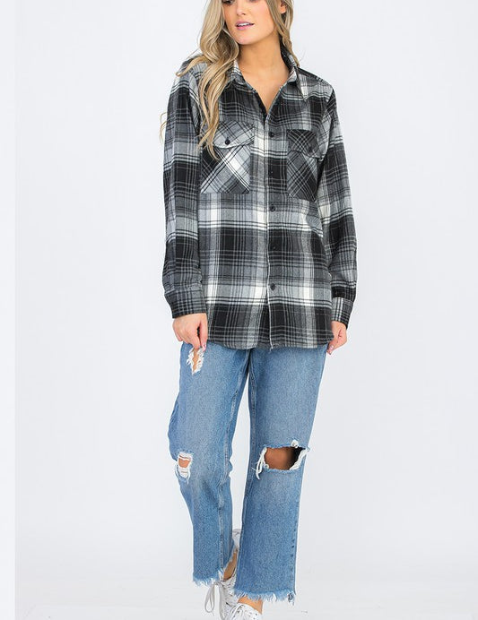 Men's Regular Fit Checker Plaid Flannel Shirt