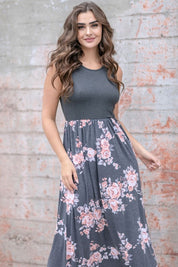 Women's Floral Sleeveless Maxi Dress