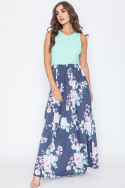 Women's Floral Sleeveless Maxi Dress