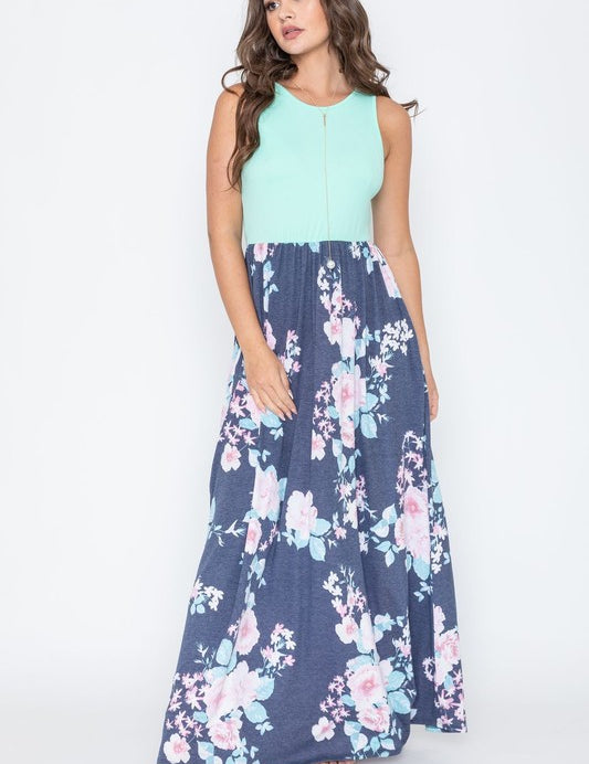 Sleeveless Floral Maxi Dress