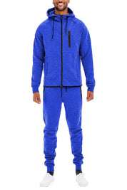 Men's Full Zip Track Set with Elastic Waist Pants