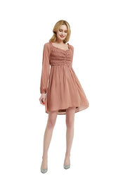 Women's Long Sleeve Smocked Midi Dress