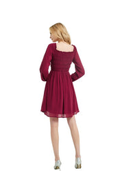 Women's Long Sleeve Smocked Midi Dress