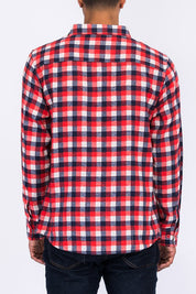 Men's Regular Fit Checker Plaid Flannel Long Sleeve Shirt