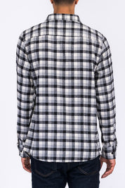 Men's Regular Fit Checker Plaid Flannel Long Sleeve Shirt