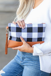 Women's Buffalo Plaid Clutch with Zipper Pocket