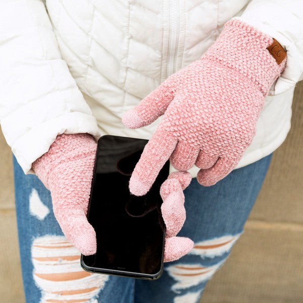 Women's Slim Fit Chenille Touch Screen Gloves