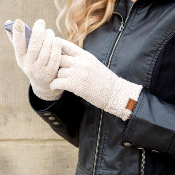 Women's Slim Fit Chenille Touch Screen Gloves