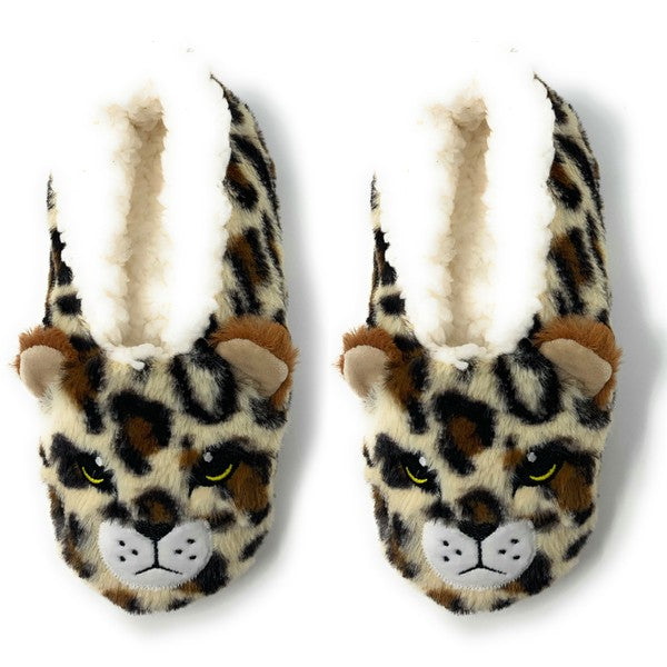 Women's Cozy Sherpa Lined Cheetah House Slippers