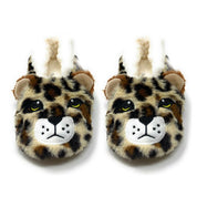 Women's Cozy Sherpa Lined Cheetah House Slippers