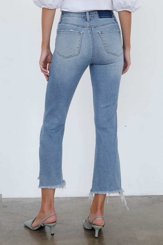 Women's High Rise Crop Boot Cut Jeans