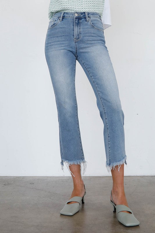 Women's High Rise Crop Boot Cut Jeans